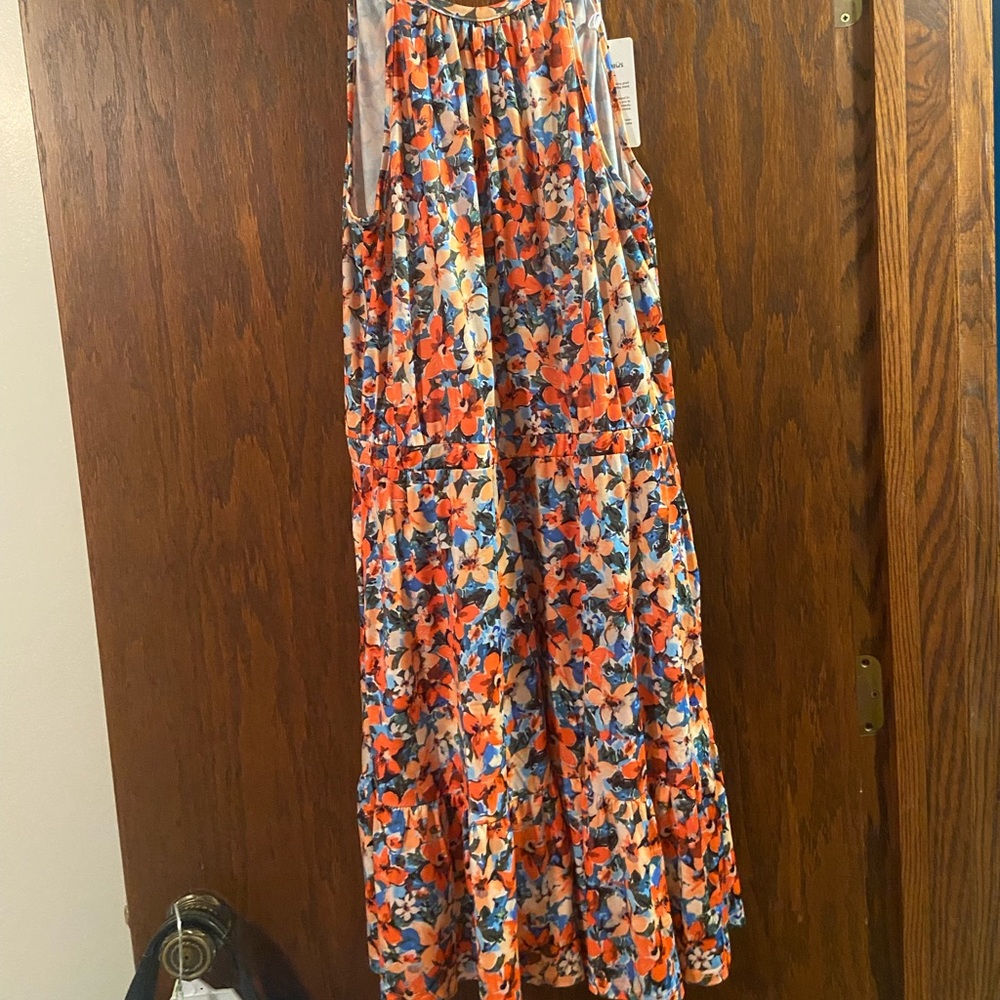 Bright Floral Halter Dress Size XL
